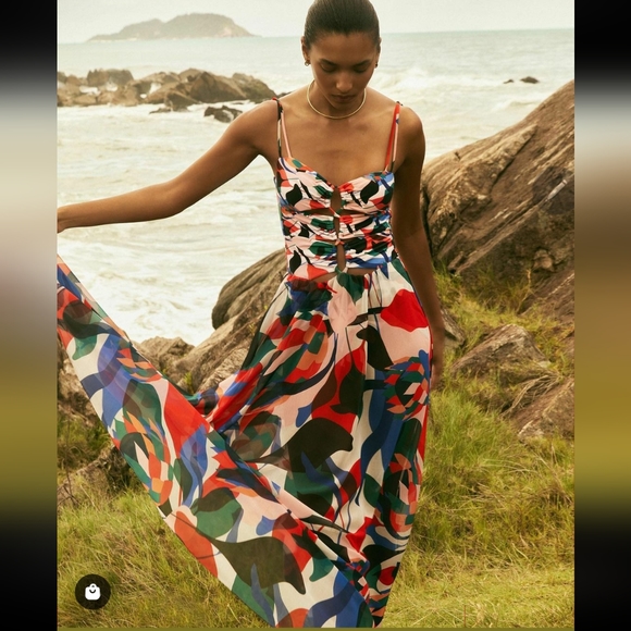 SOLD Patbo Moscow Printed Lace-Up Beach Dress - Picture 2 of 12